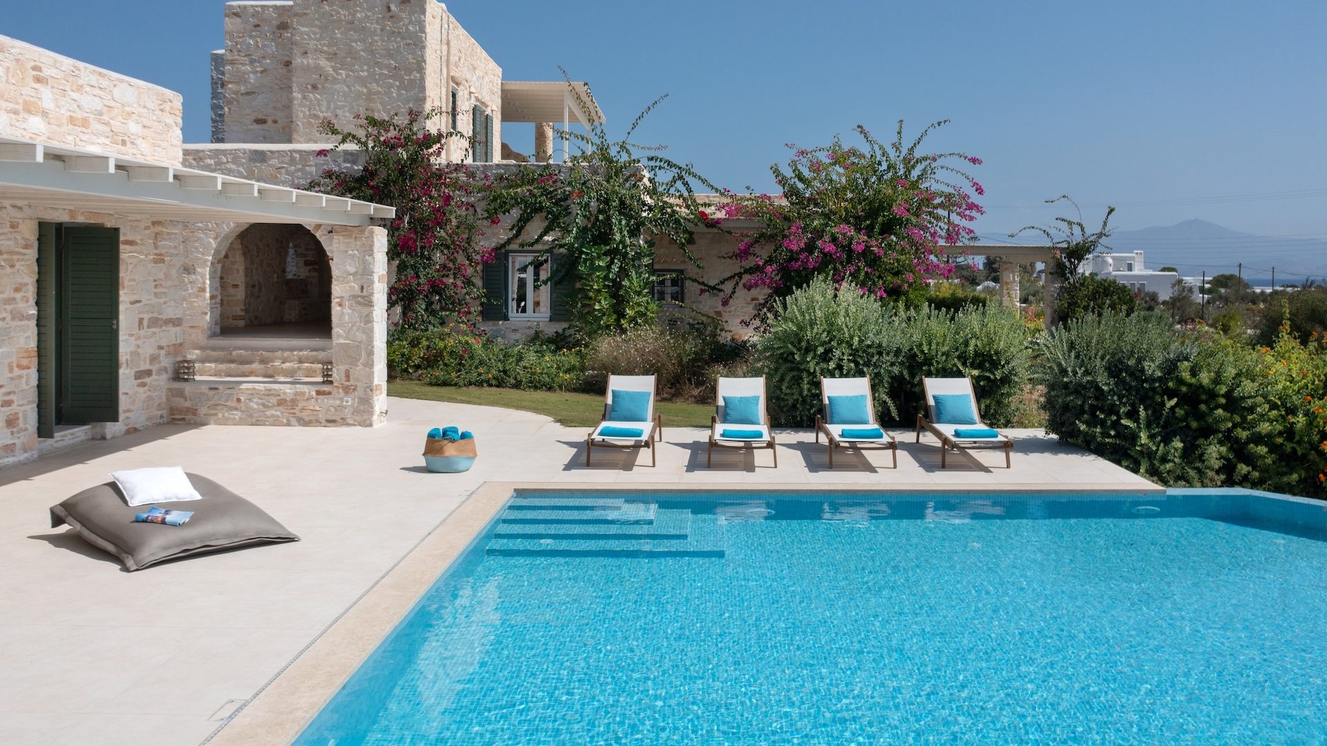 Luxury-7-bedroom-villa-Paros-villa-muse outdoor pool area
